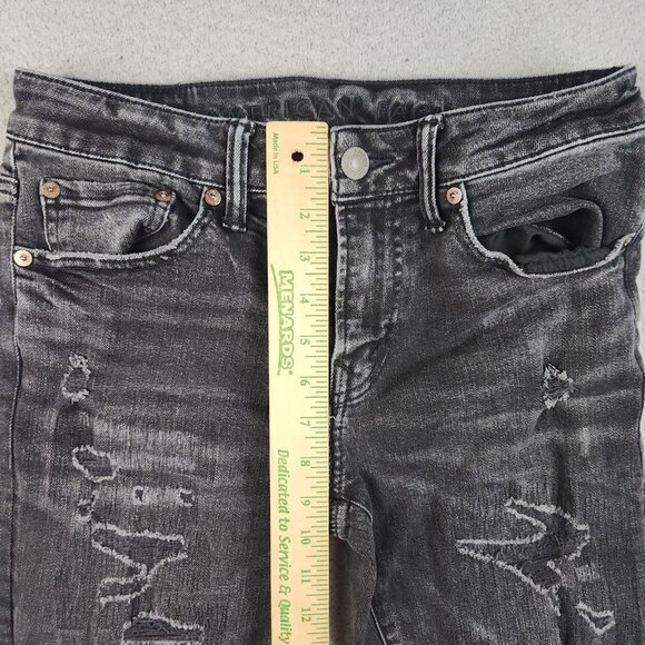 American Eagle Jeans Mens 29x30 Stacked Skinny Leg AirFlex+ Black Denim Pants - Picture 7 of 16